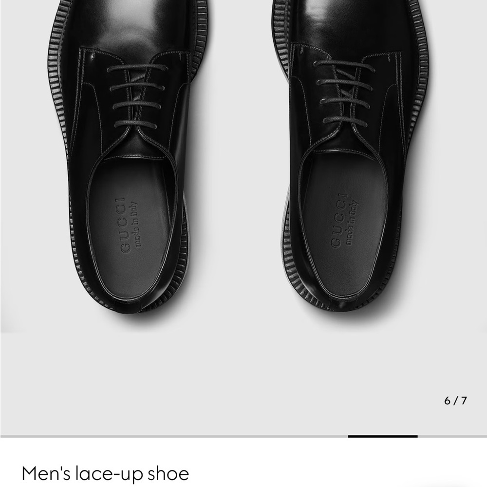 Gucci Black Leather Oxford Shoes - Picture 1 of 16